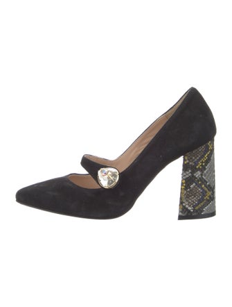 Suecomma Bonnie Suede Crystal Embellishments Pumps