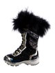 Suecomma Bonnie Glitter Colorblock Pattern Lace-Up Boots