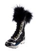 Suecomma Bonnie Glitter Colorblock Pattern Lace-Up Boots
