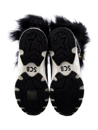 Suecomma Bonnie Glitter Colorblock Pattern Lace-Up Boots