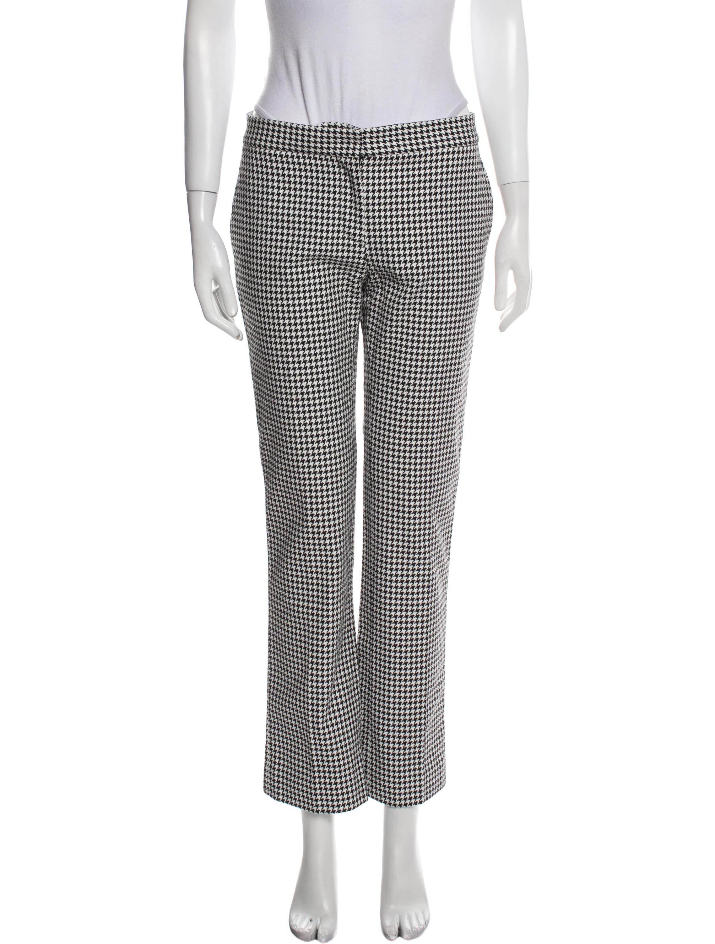Summa Houndstooth Print Straight Leg Pants