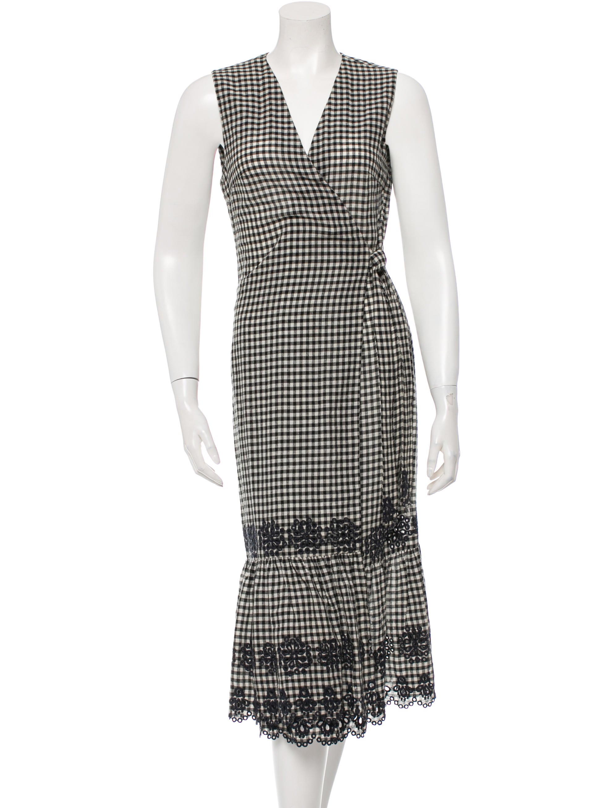 Suno Embroidered Gingham Dress Clothing Sun21798 The Realreal Embroidered Gingham Dress