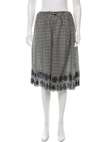 Suno Eyelet-Trimmed Gingham Culottes w/ Tags