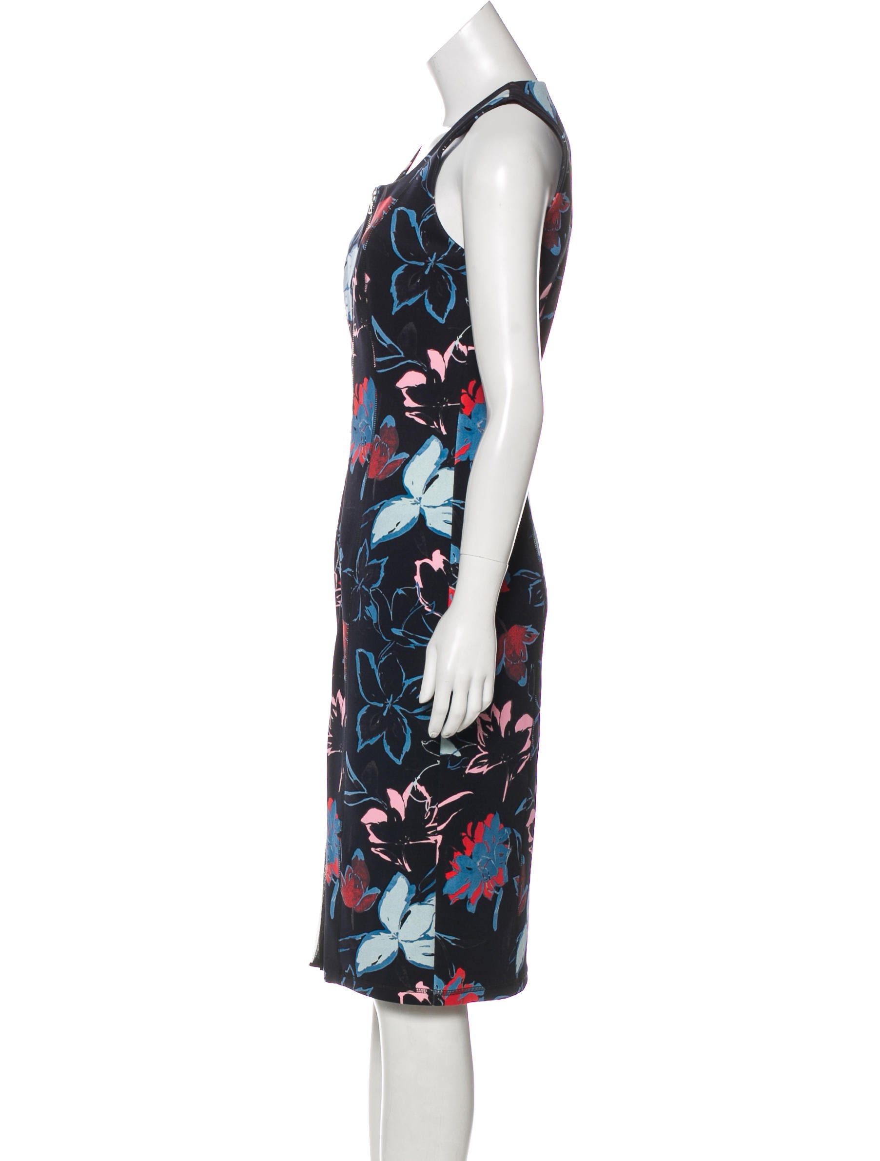 Suno Floral Print Neoprene Dress
