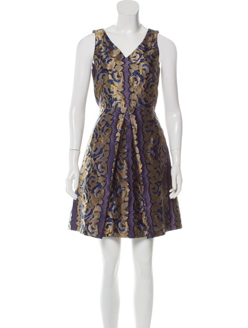 Suno Jacquard Mini Dress Blue