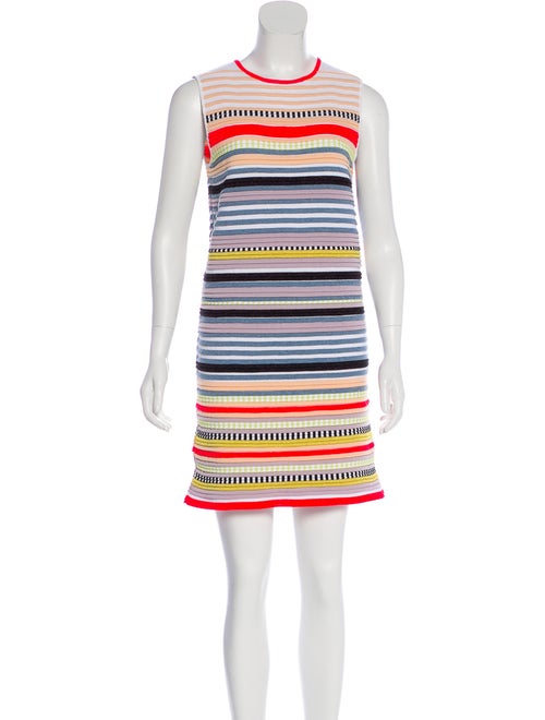 Suno Striped Sleeveless Dress White