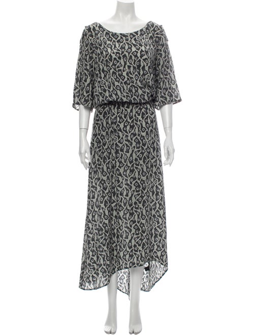 Suno Silk Long Dress Green