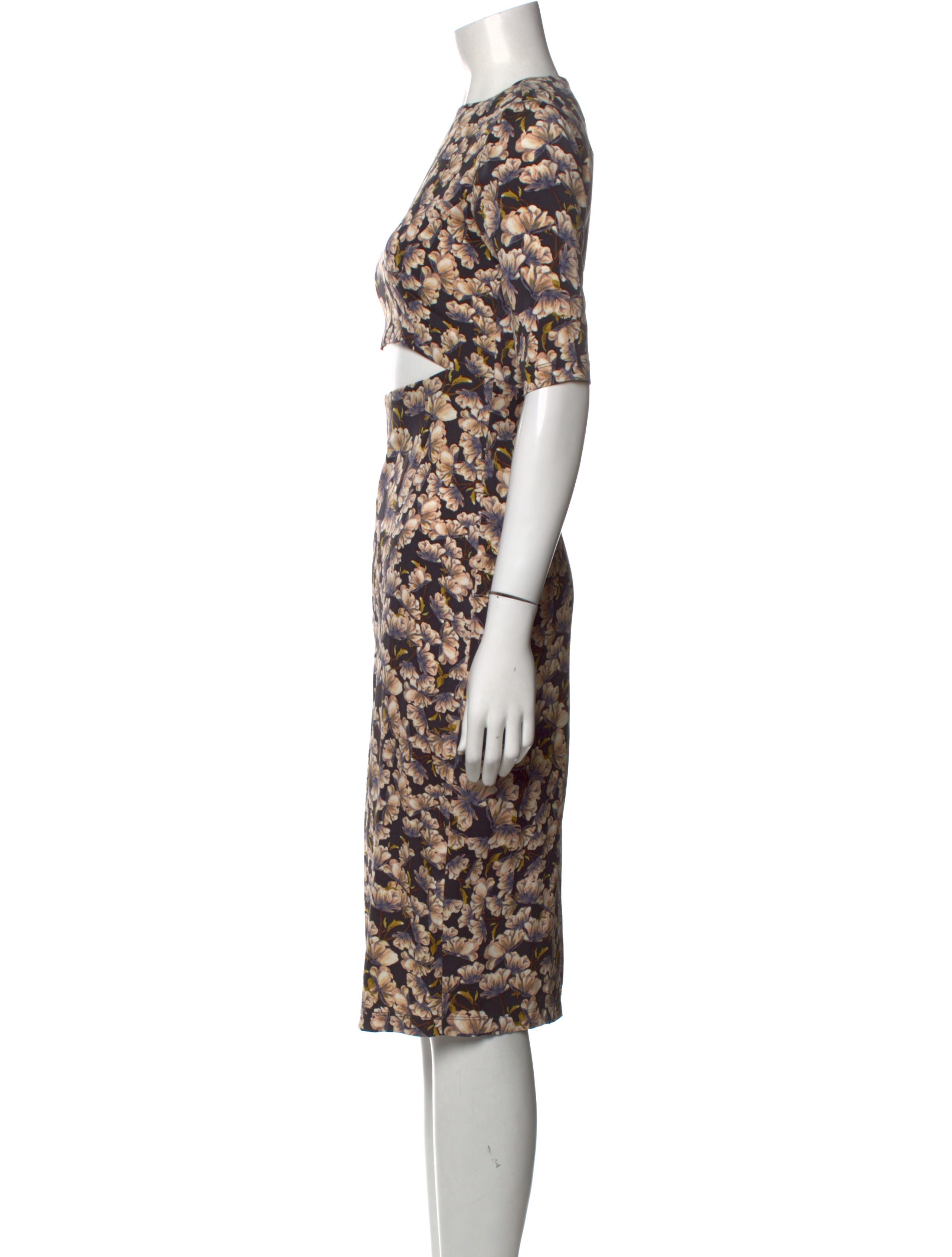 Suno Floral Print Midi Length Dress