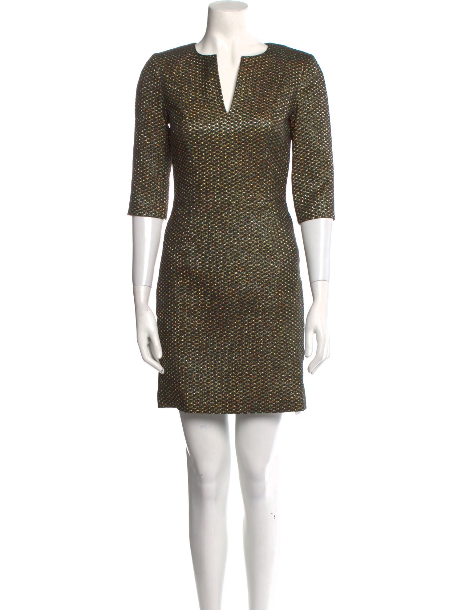 Suno V-Neck Mini Dress