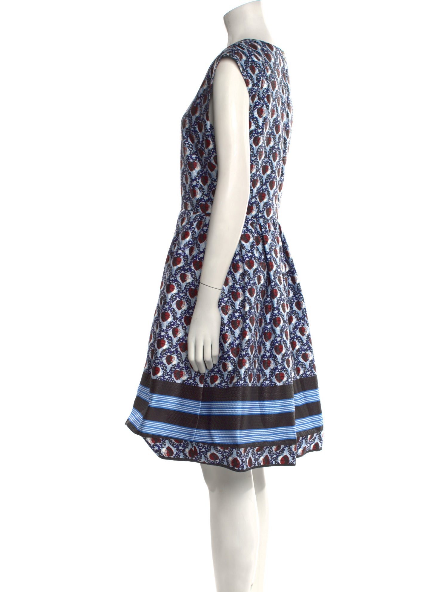 Suno Printed Knee-Length Dress