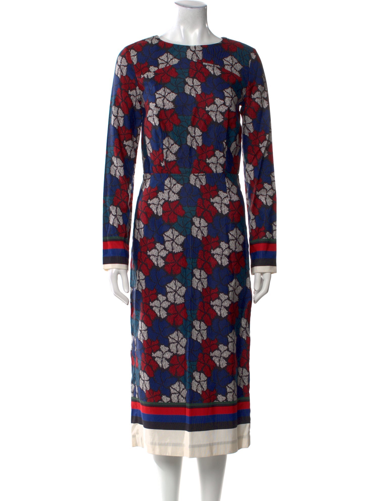 Suno Floral Print Midi Length Dress
