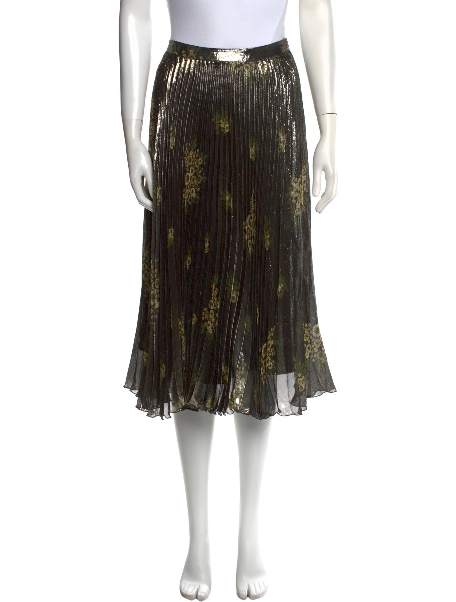 Suno Silk Midi Length Skirt