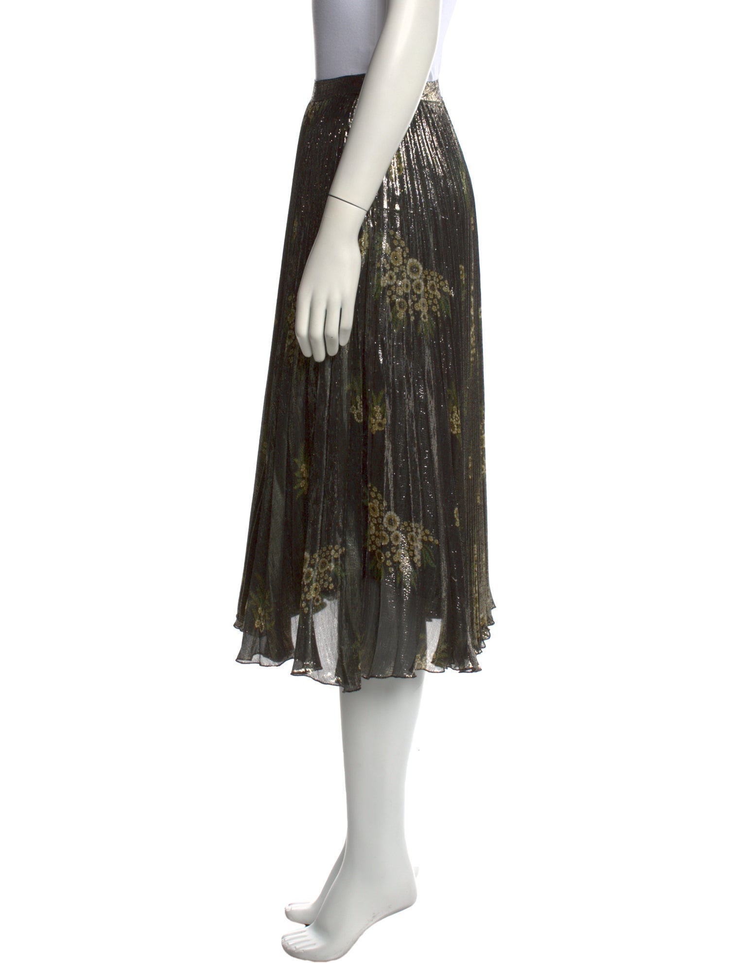 Suno Silk Midi Length Skirt