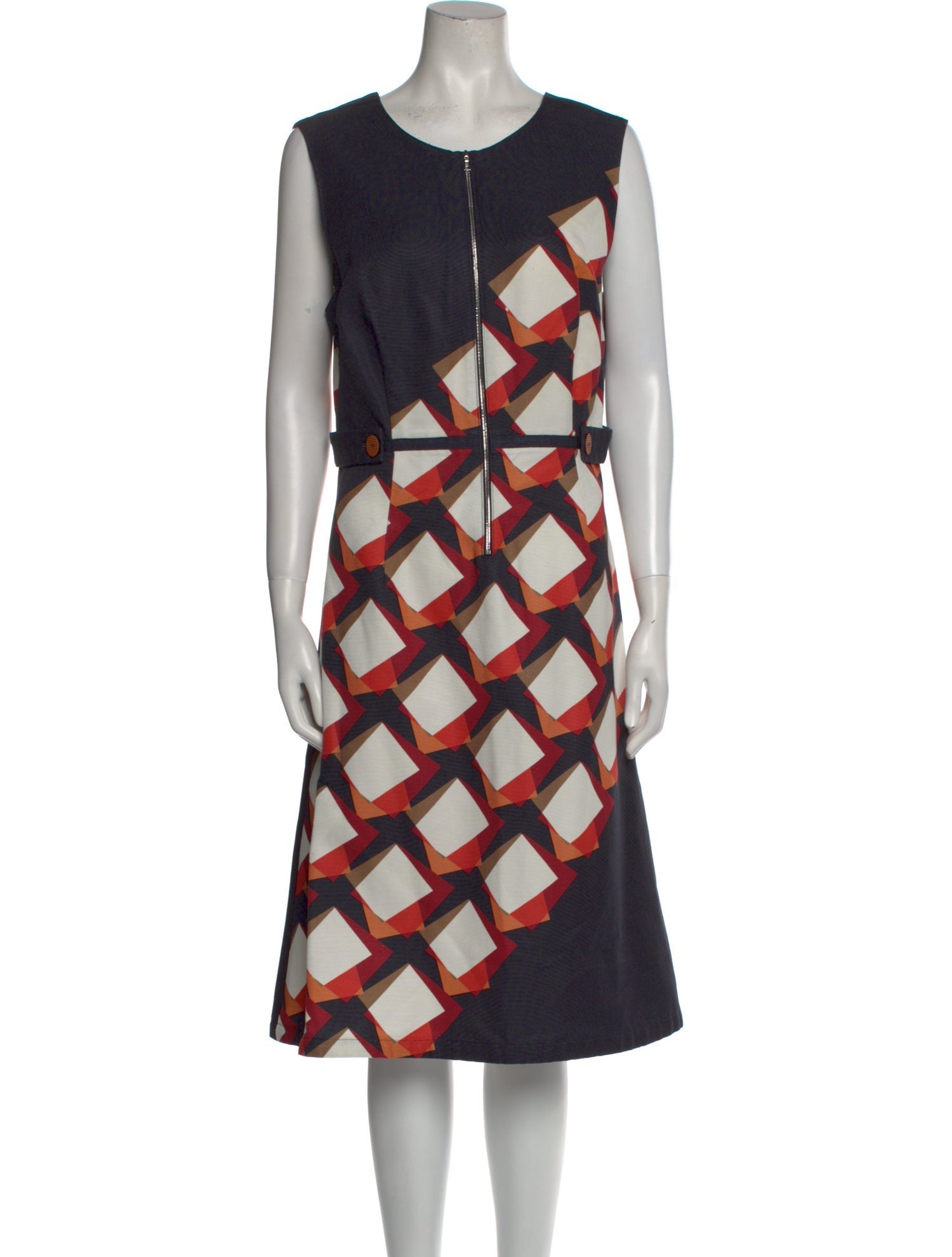 Suno Printed Knee-Length Dress