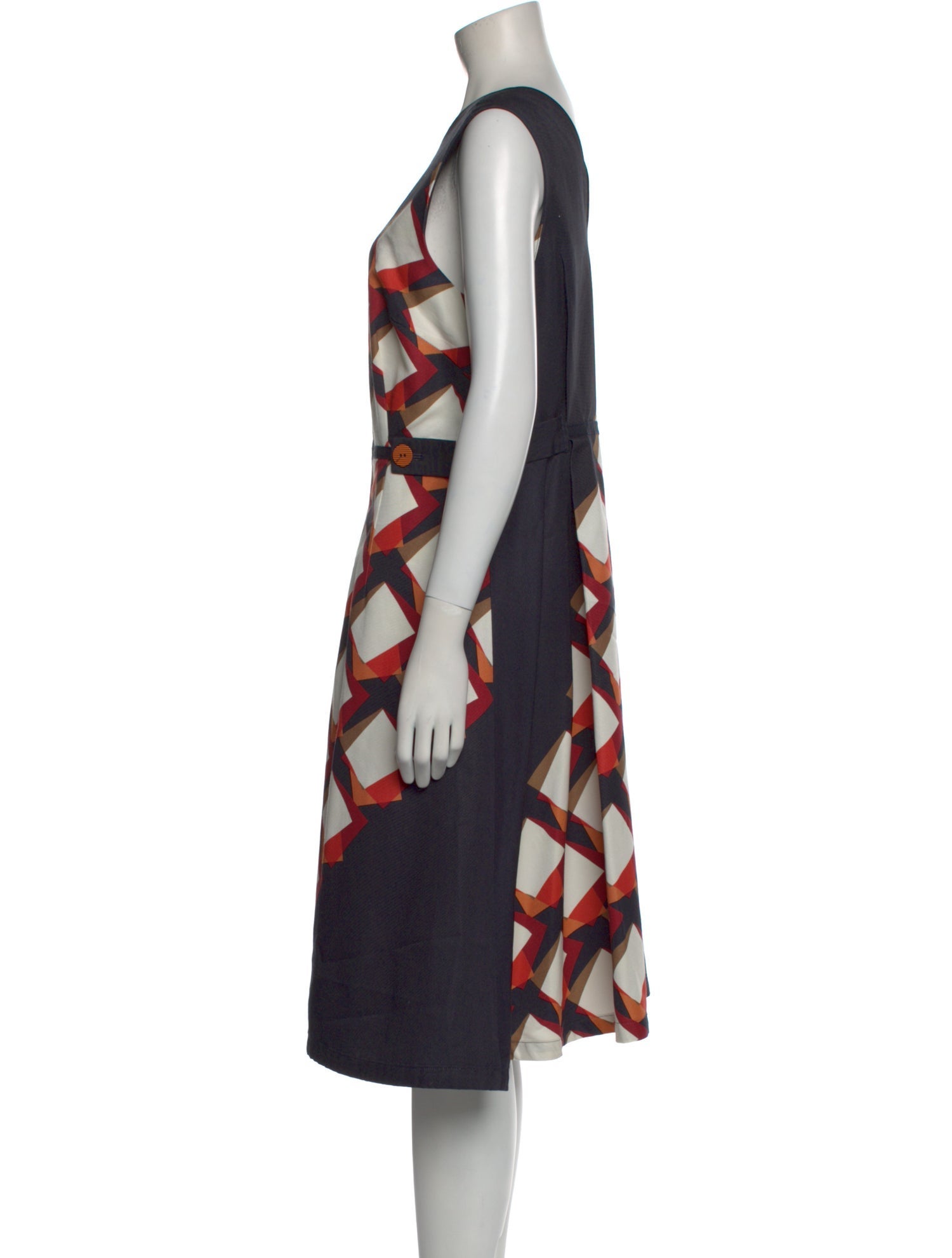 Suno Printed Knee-Length Dress