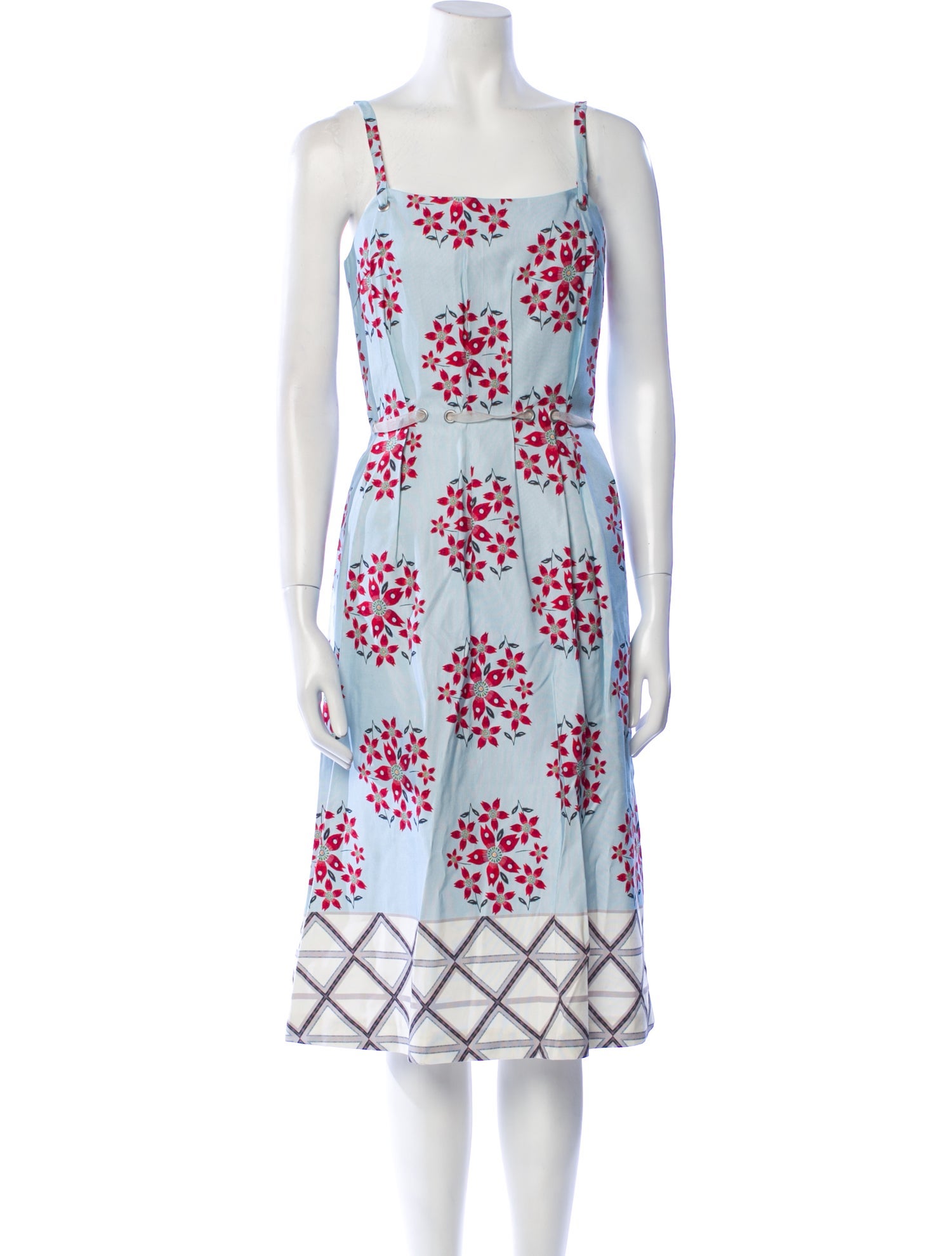 Suno Floral Print Midi Length Dress