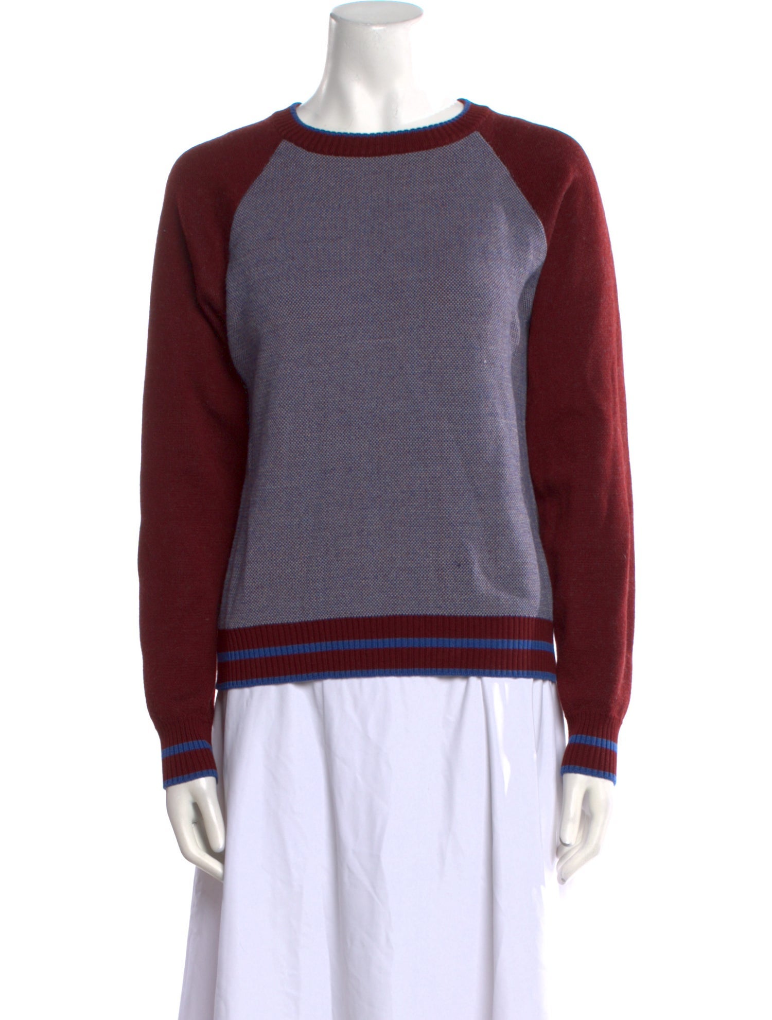 Suno Wool Colorblock Pattern Sweater