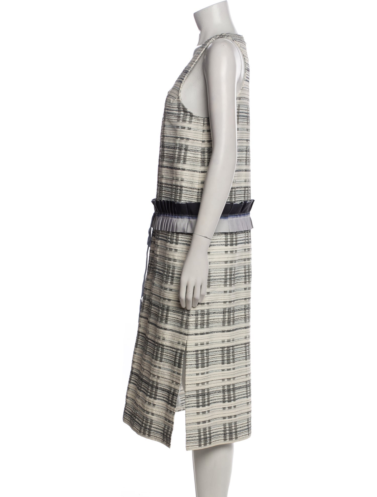 Suno Plaid Print Midi Length Dress