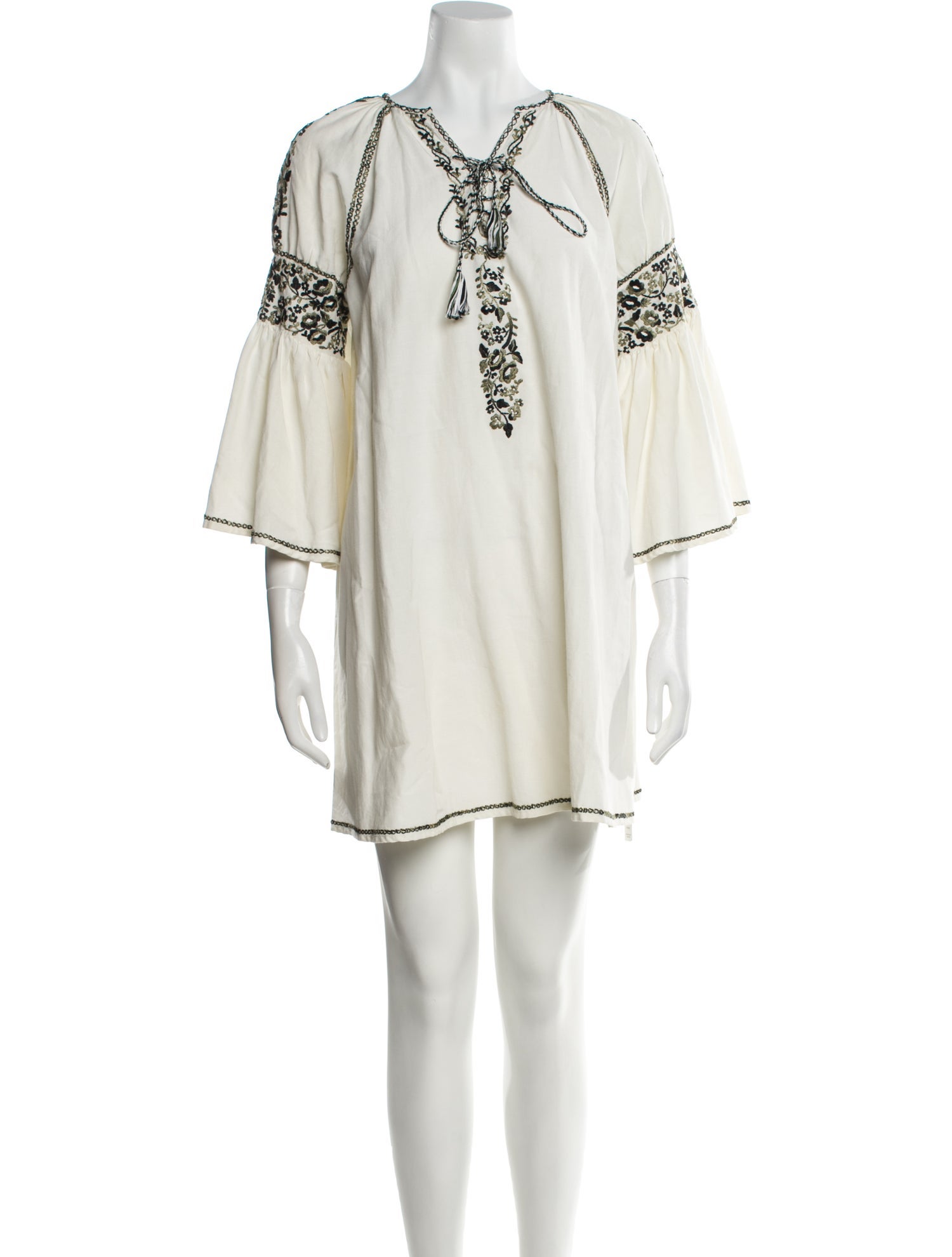 Suno V-Neck Mini Dress