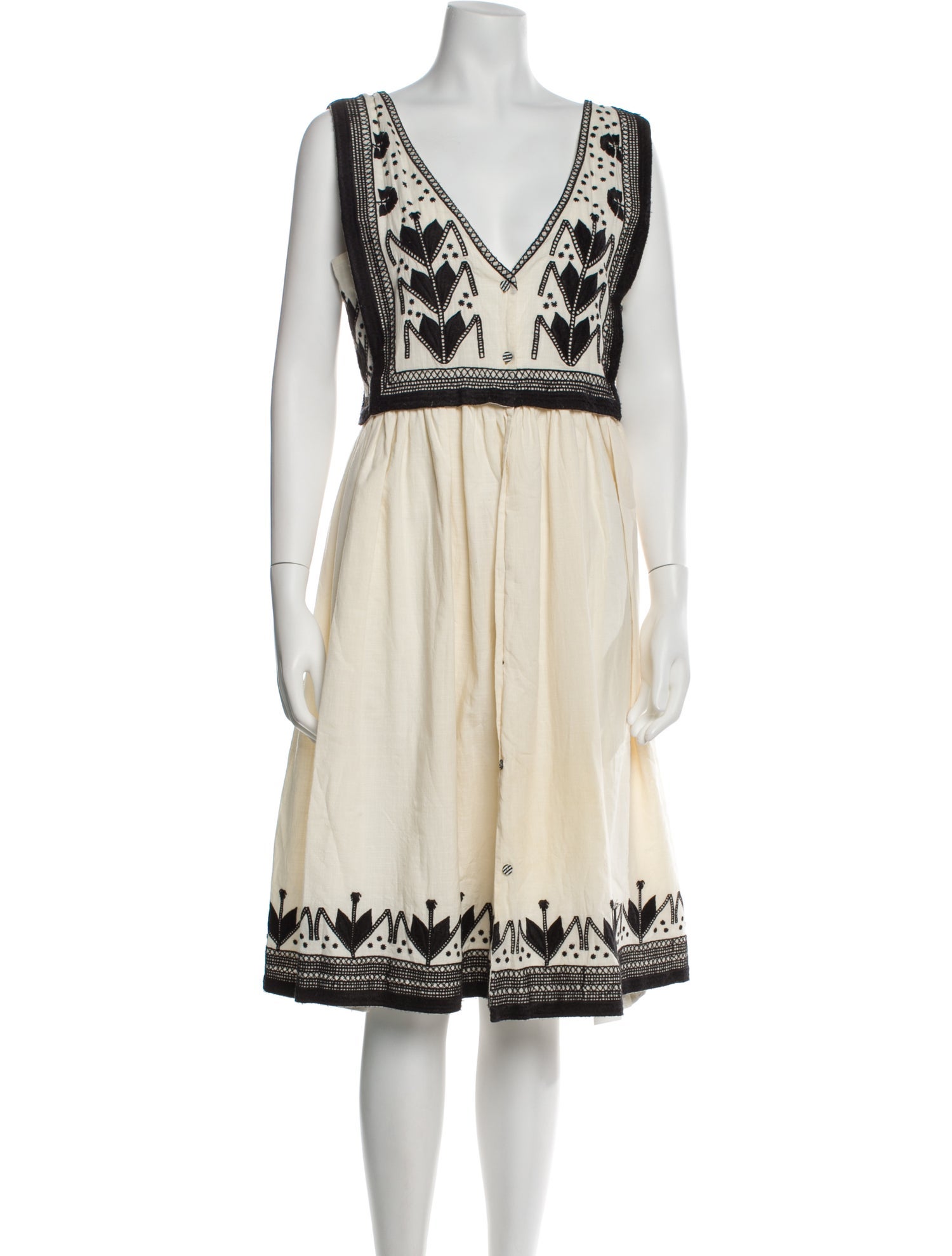 Suno V-Neck Midi Length Dress