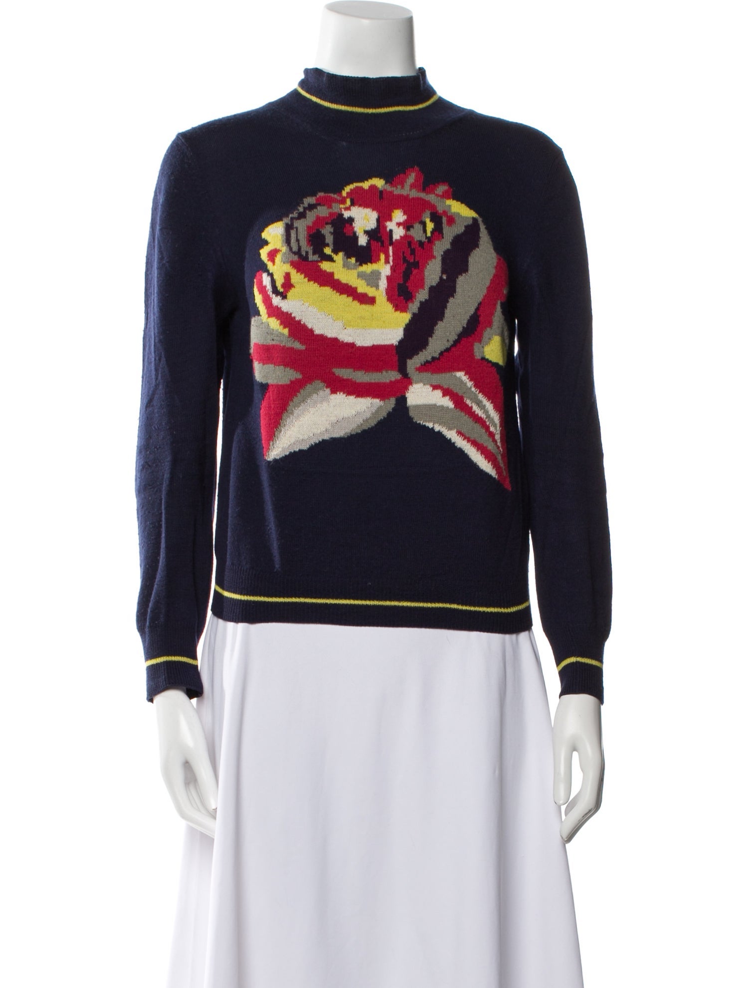 Suno Merino Wool Graphic Print Sweater