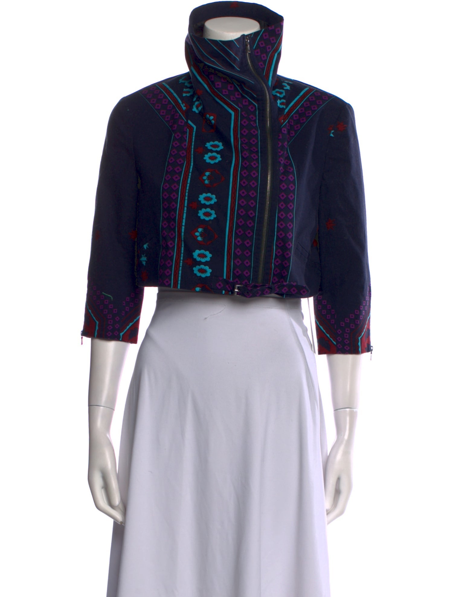 Suno Printed Turtleneck Sweater