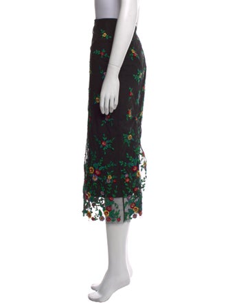 Suno Floral Print Midi Length Skirt