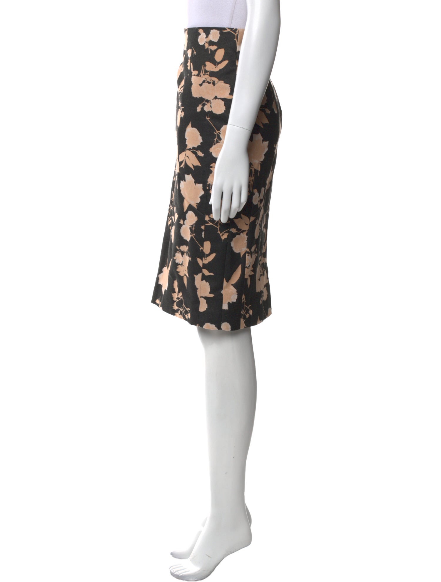 Suno Floral Print Knee-Length Skirt