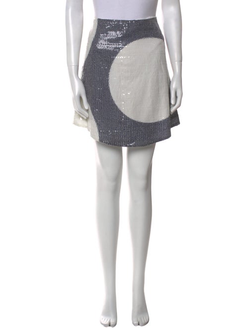 Suno Colorblock Pattern Mini Skirt