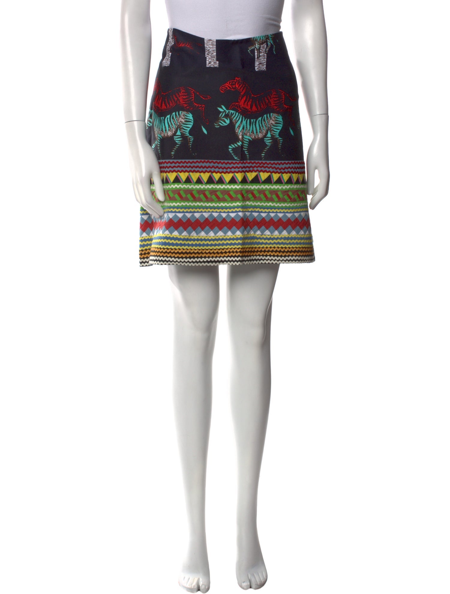 Suno Printed Mini Skirt