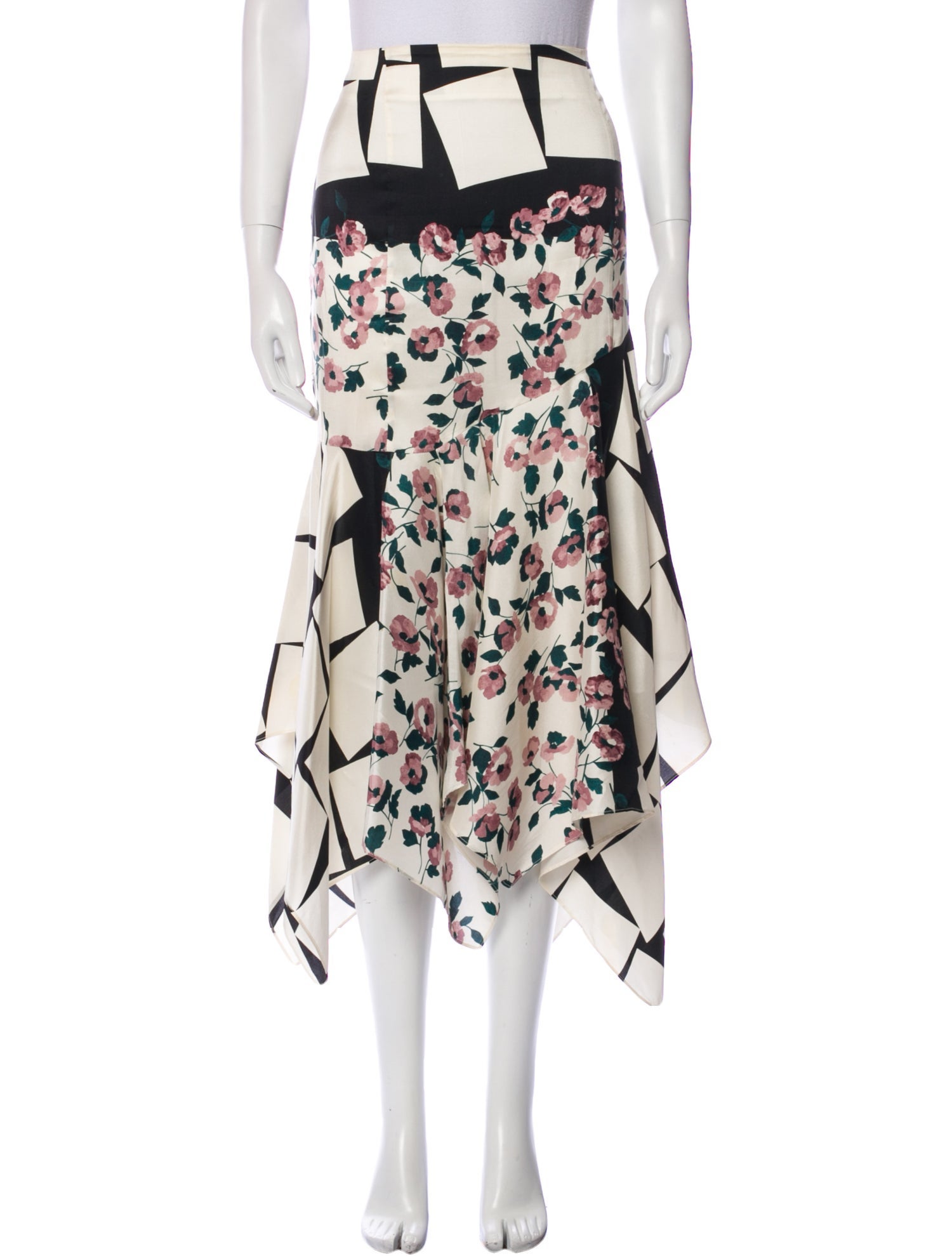 Suno Silk Midi Length Skirt