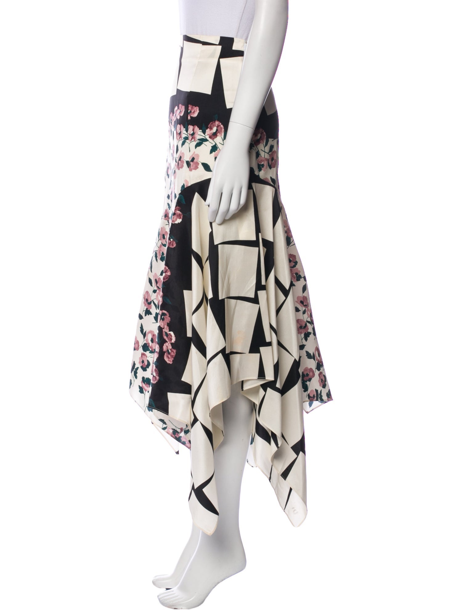 Suno Silk Midi Length Skirt