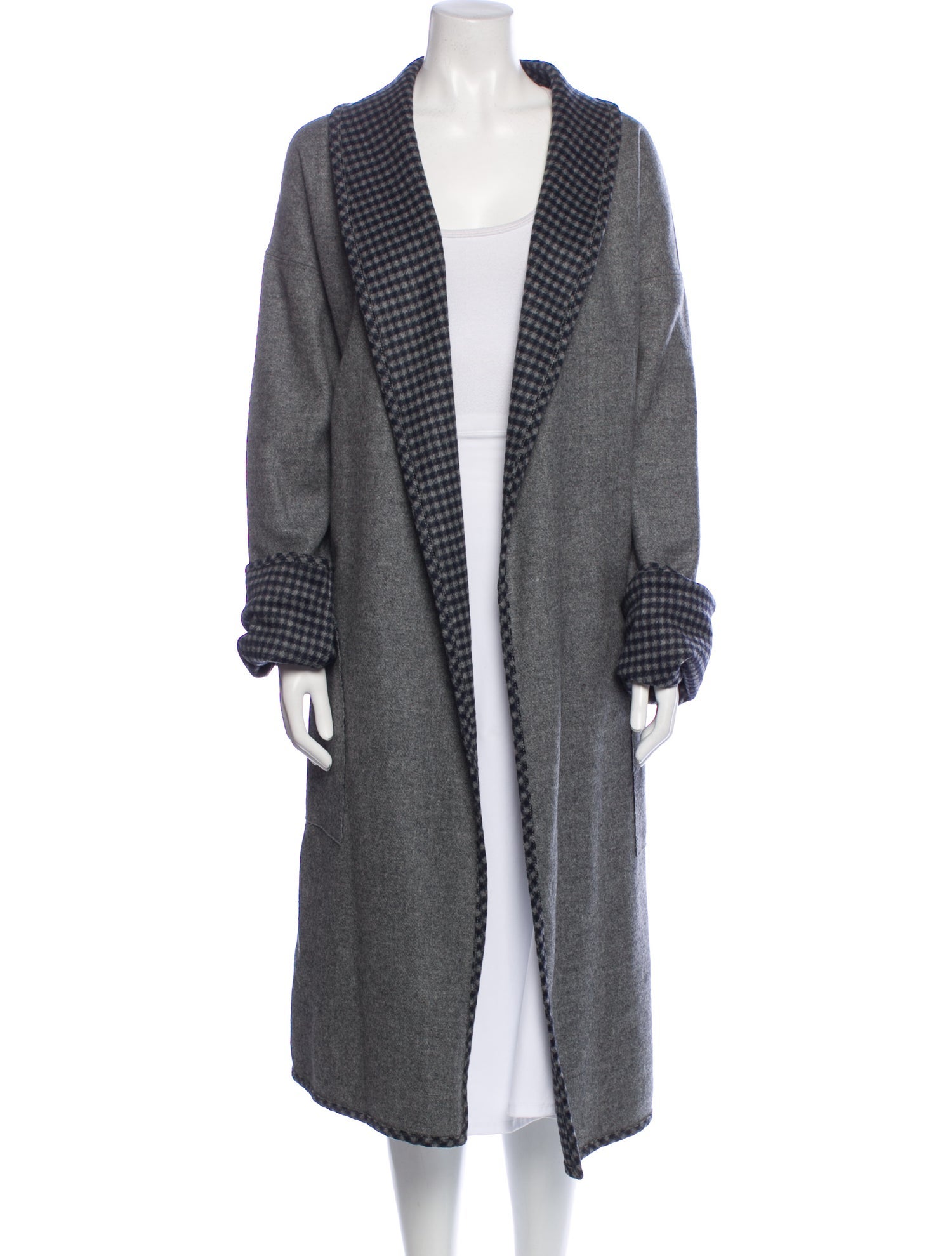 Suno Plaid Print Trench Coat