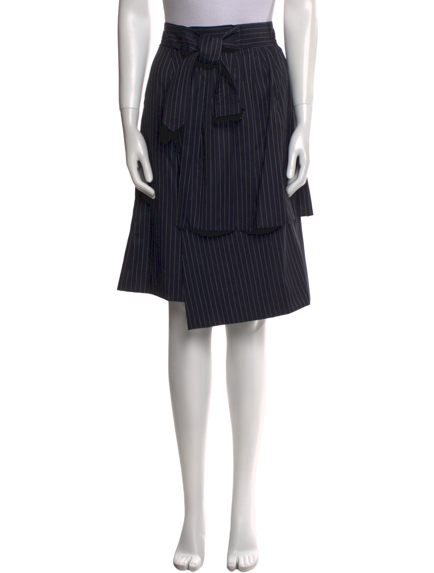 Suno Striped Knee-Length Skirt