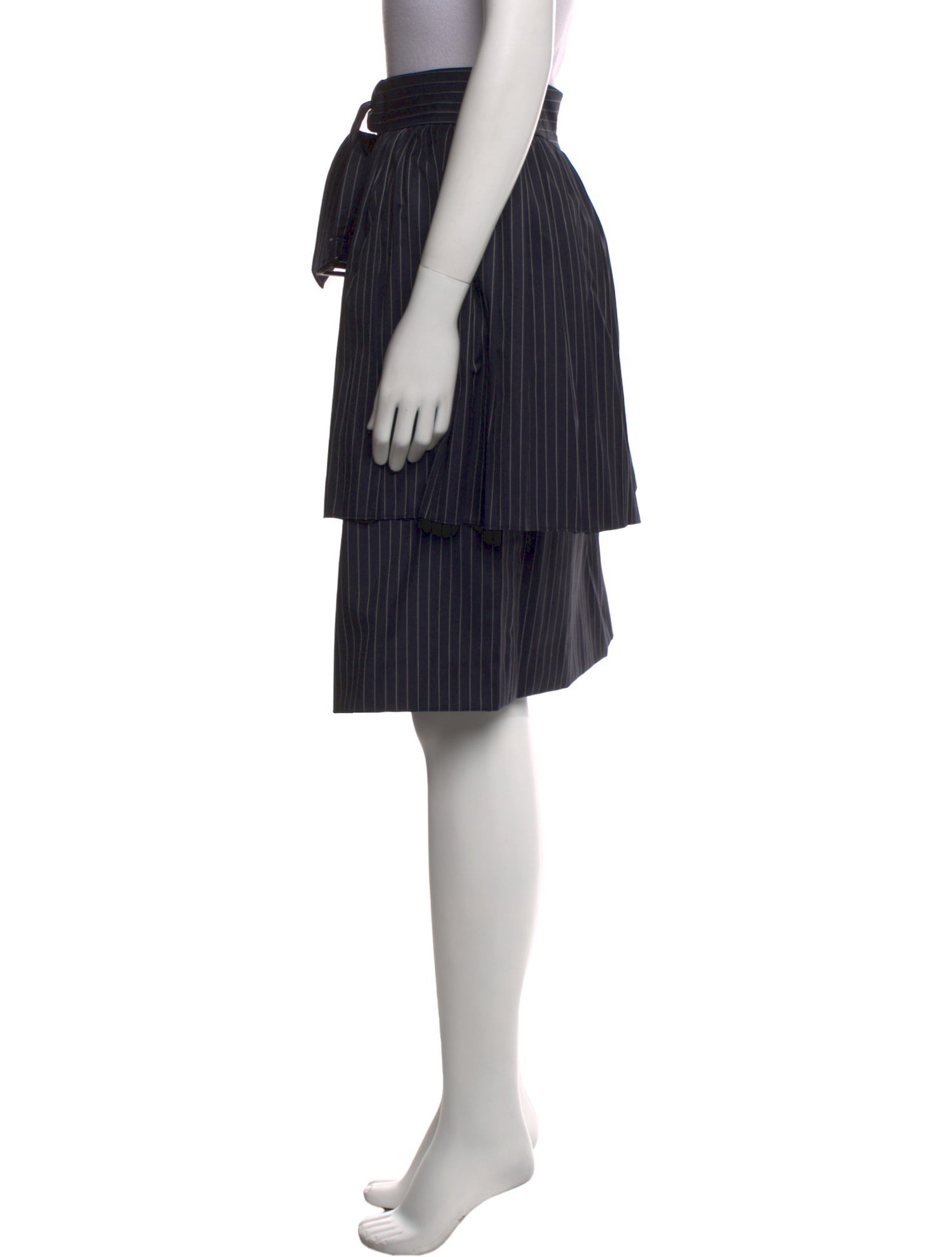 Suno Striped Knee-Length Skirt