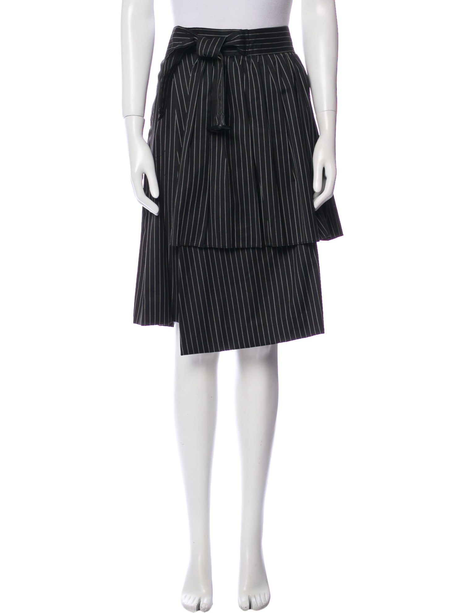Suno Striped Knee-Length Skirt