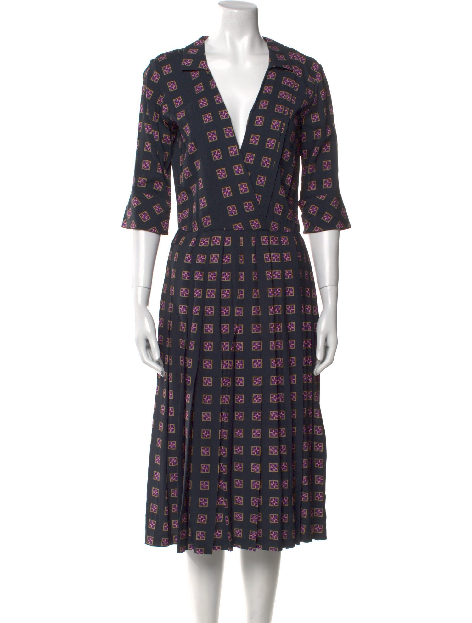 Suno Floral Print Midi Length Dress