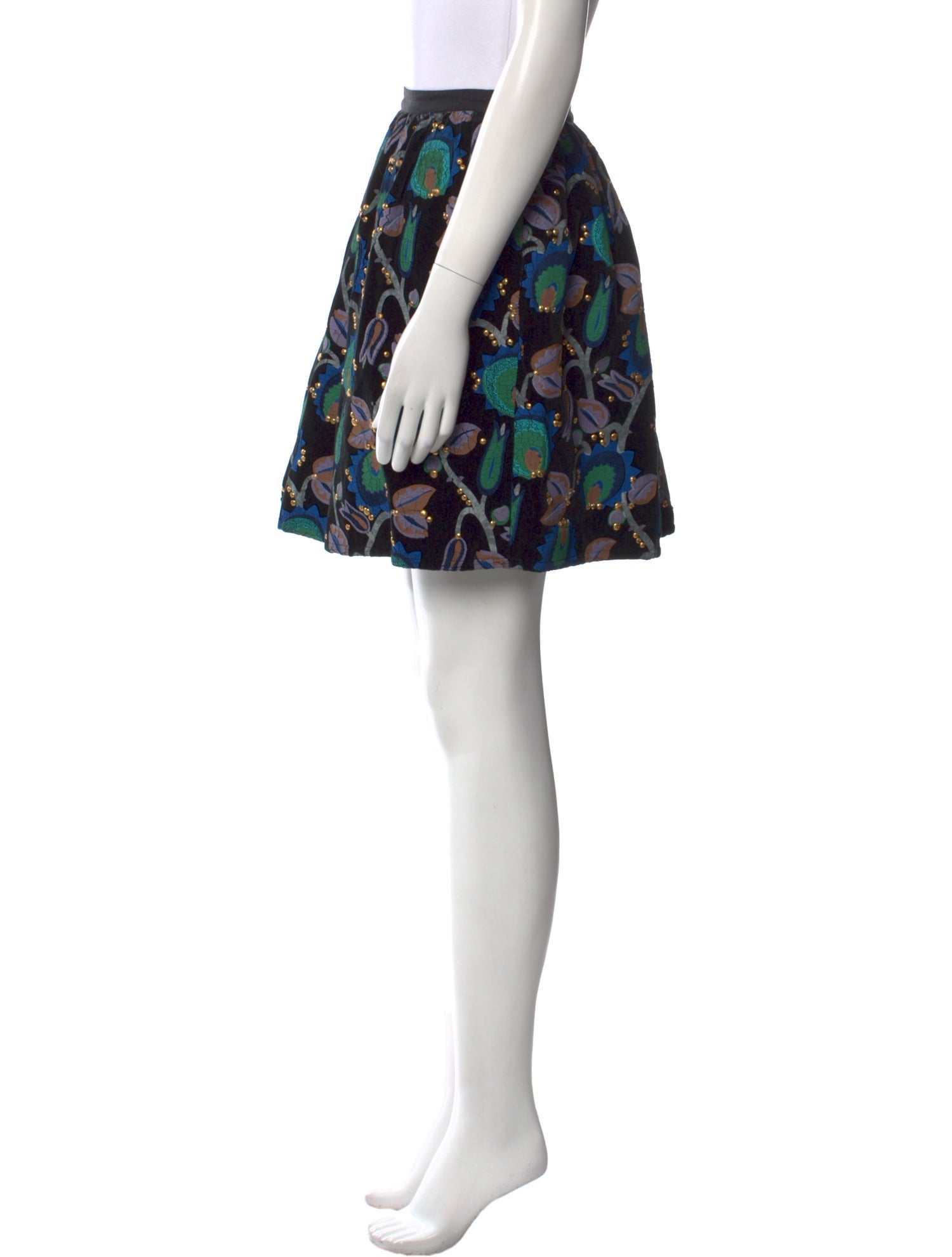 Suno Printed Mini Skirt