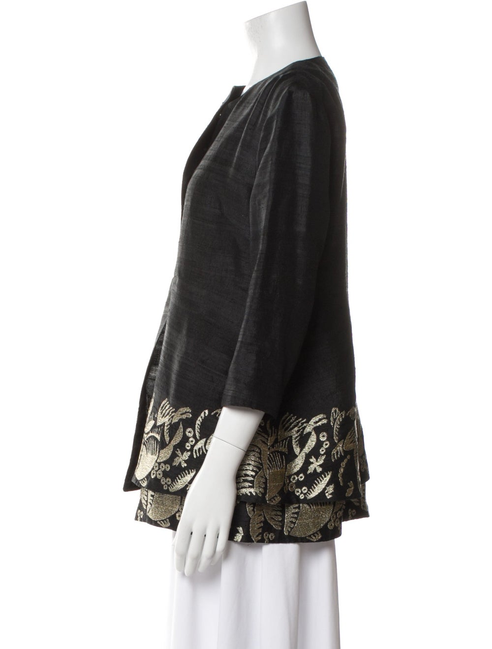 Suno Evening Jacket Black Printed Embroidered Acc… - image 2