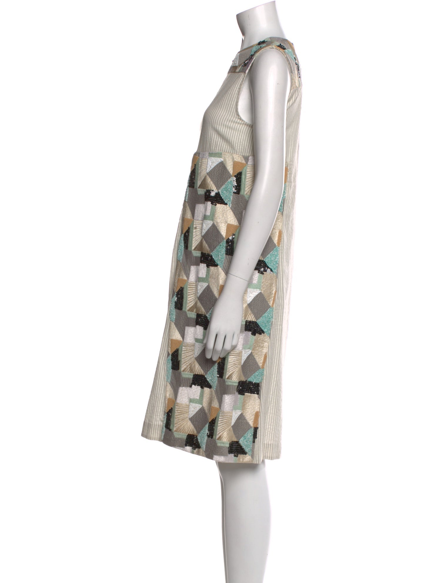 Suno Printed Knee-Length Dress