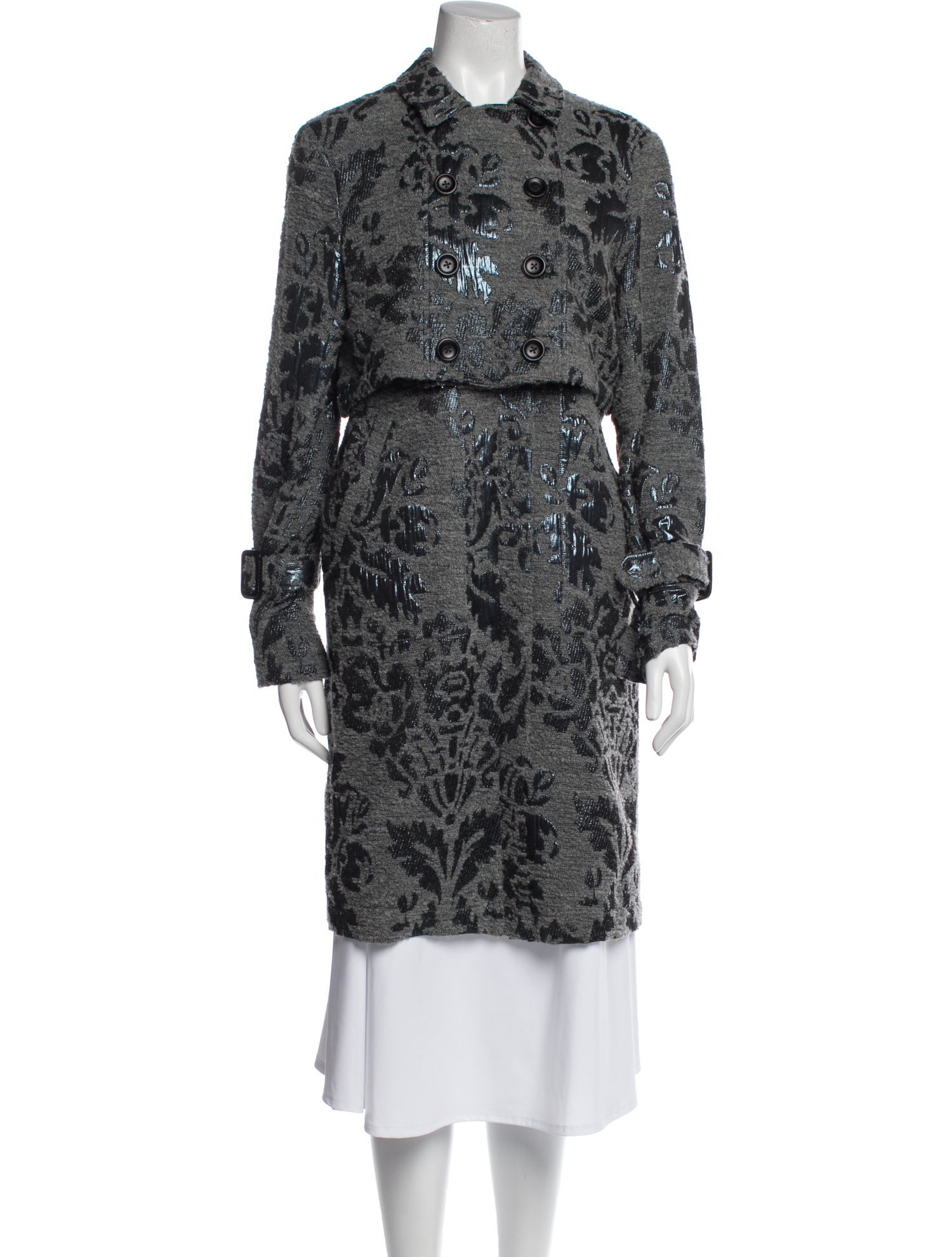 Suno Printed Trench Coat