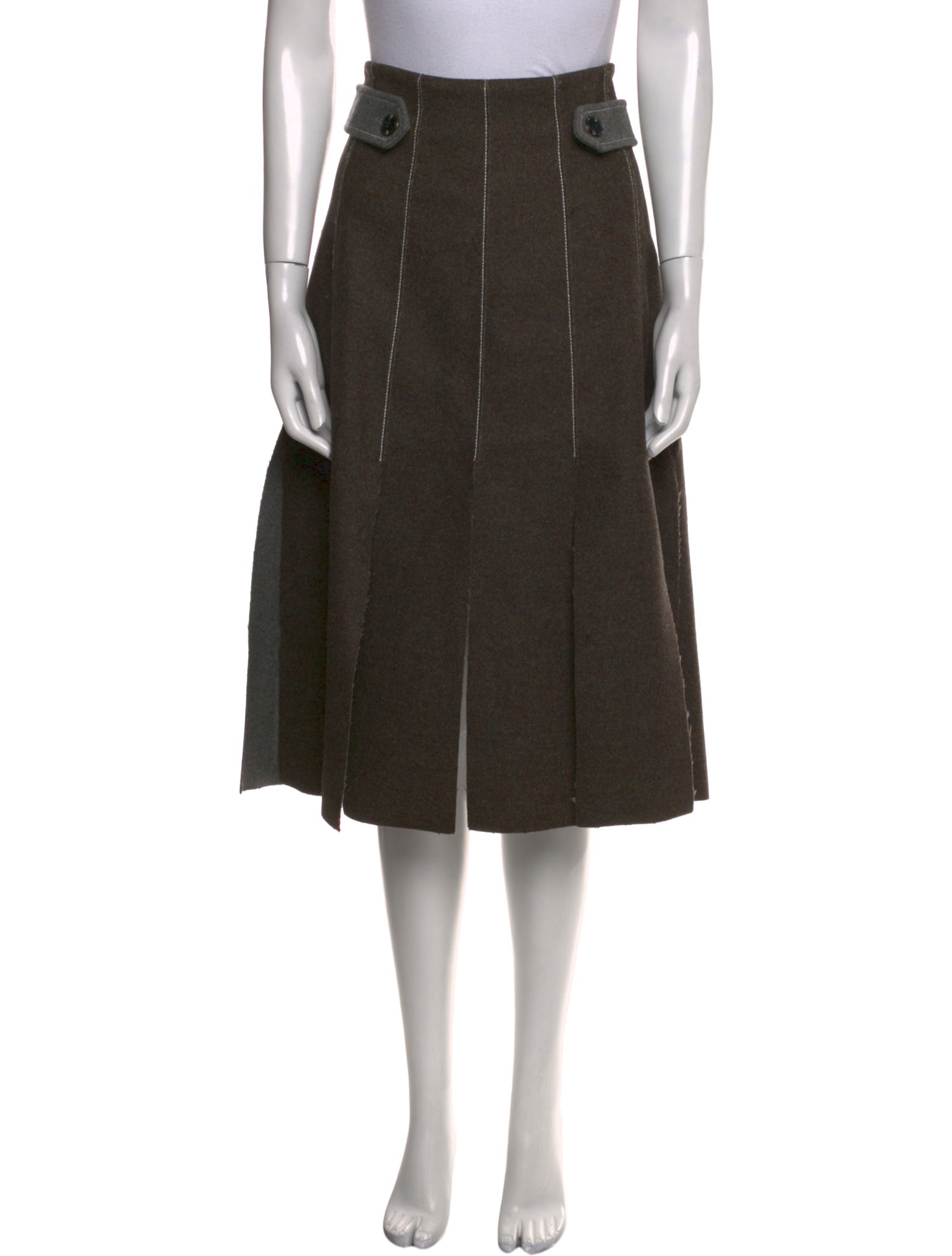 Suno Fringe Trim Accent Knee-Length Skirt