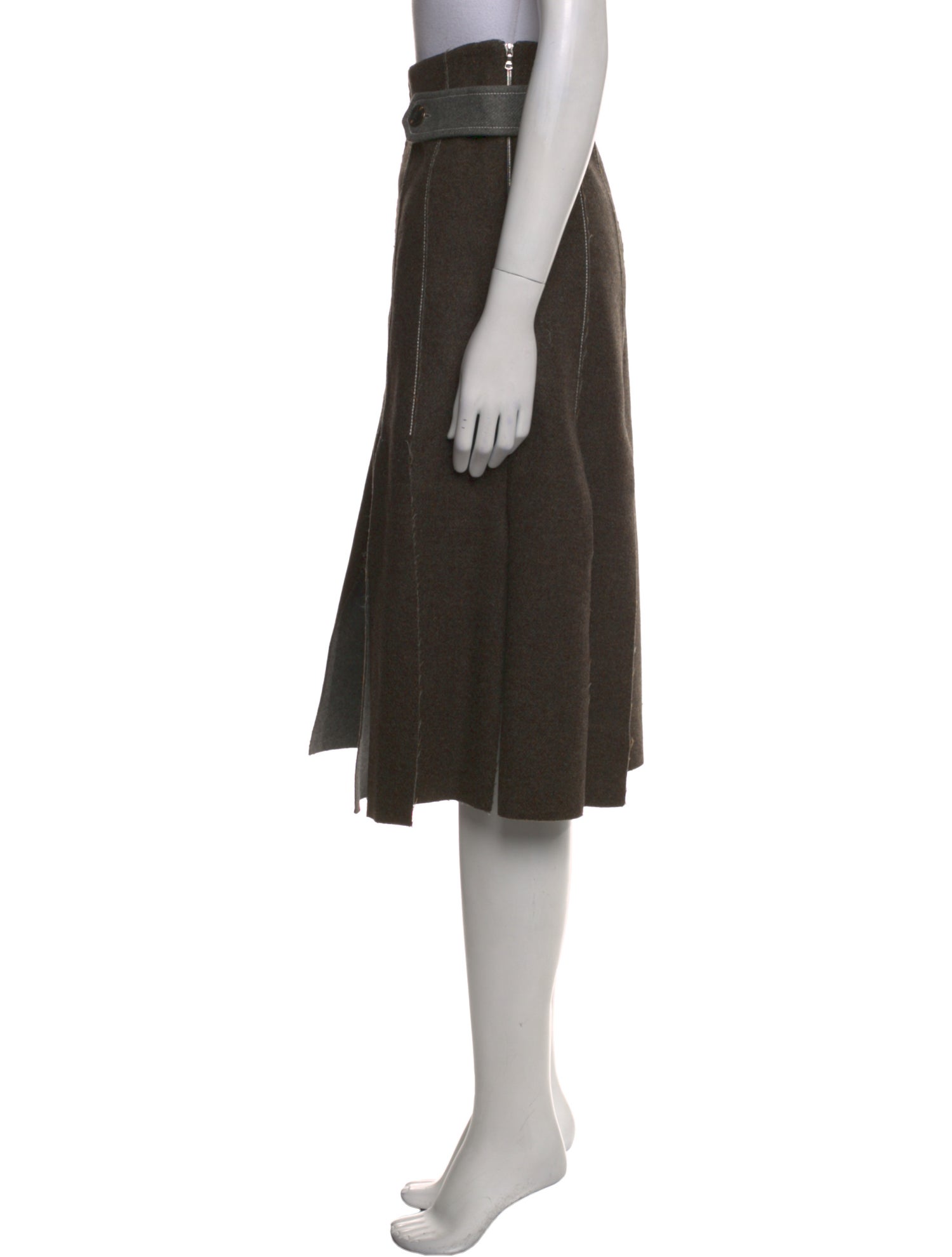 Suno Fringe Trim Accent Knee-Length Skirt