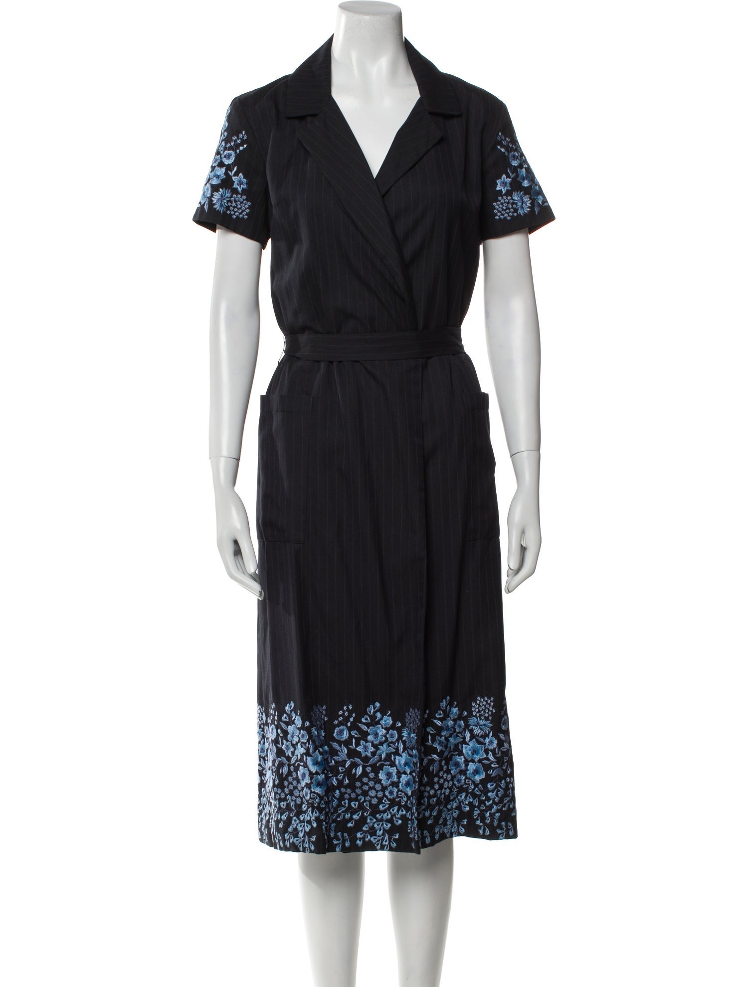 Suno Floral Print Embroidered Accent Nightgown