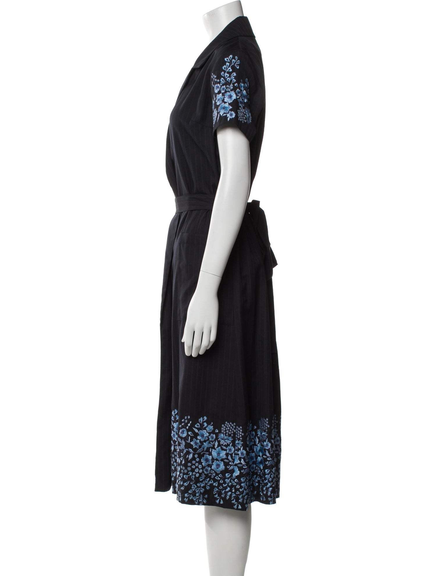 Suno Floral Print Embroidered Accent Nightgown
