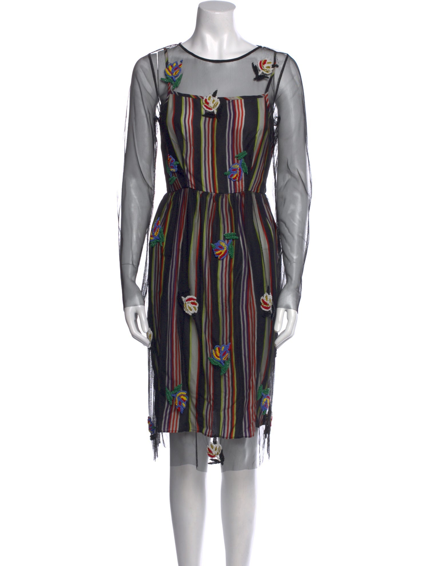 Suno Printed Knee-Length Dress