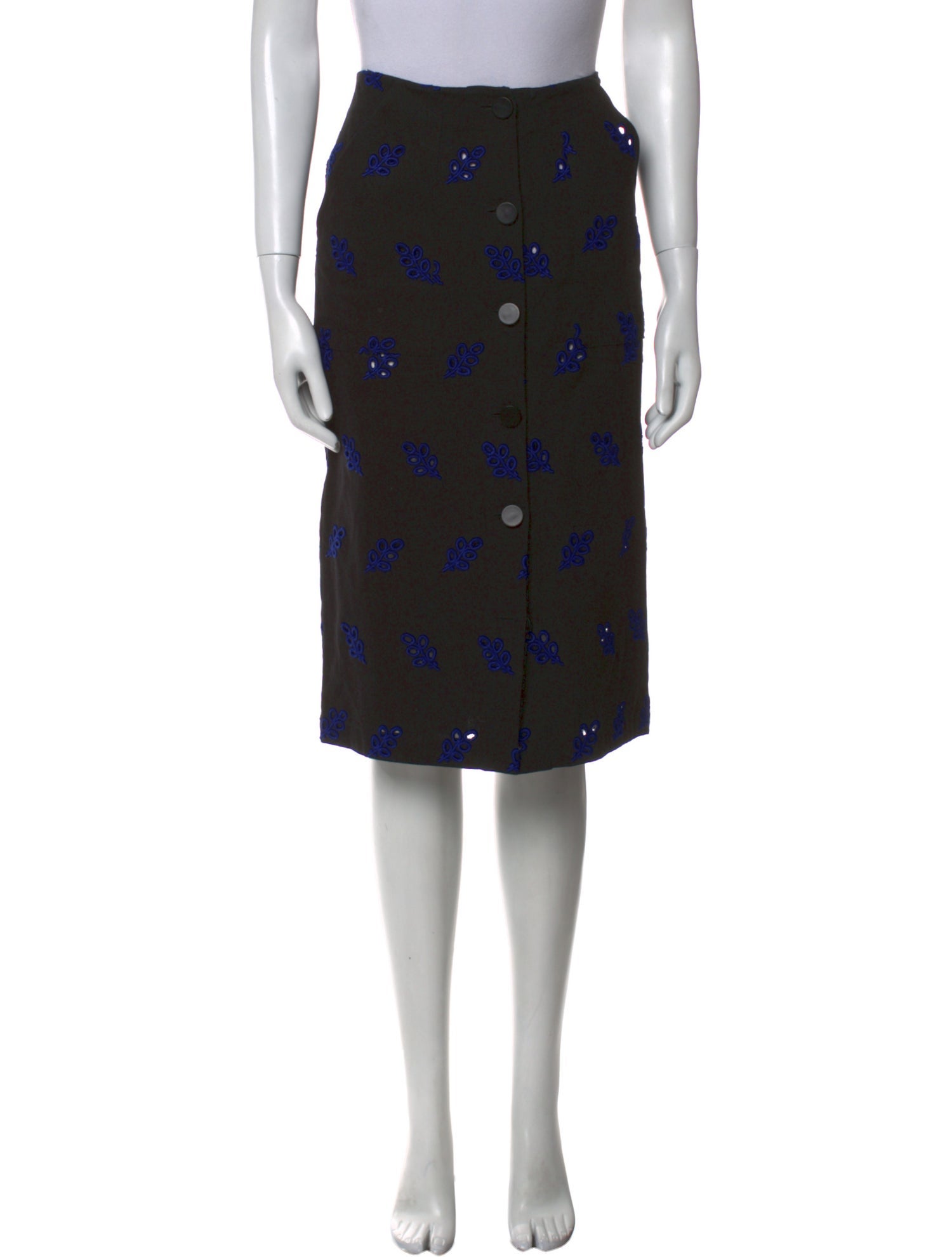 Suno Floral Print Knee-Length Skirt