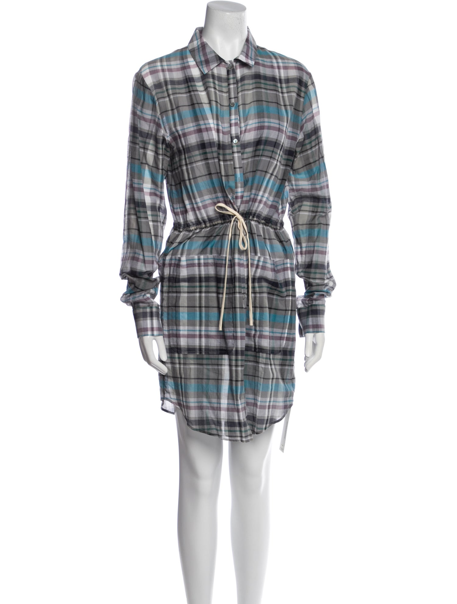 Suno Plaid Print Mini Dress
