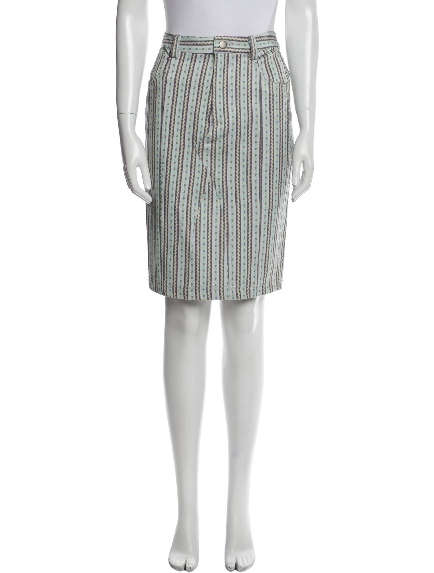 Suno Striped Knee-Length Skirt