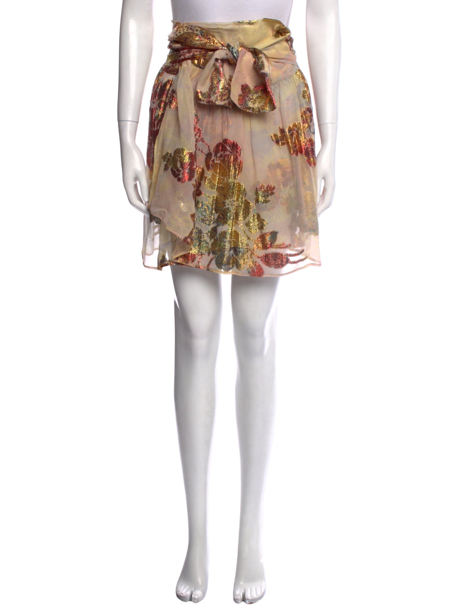 Suno Floral Print Knee-Length Skirt